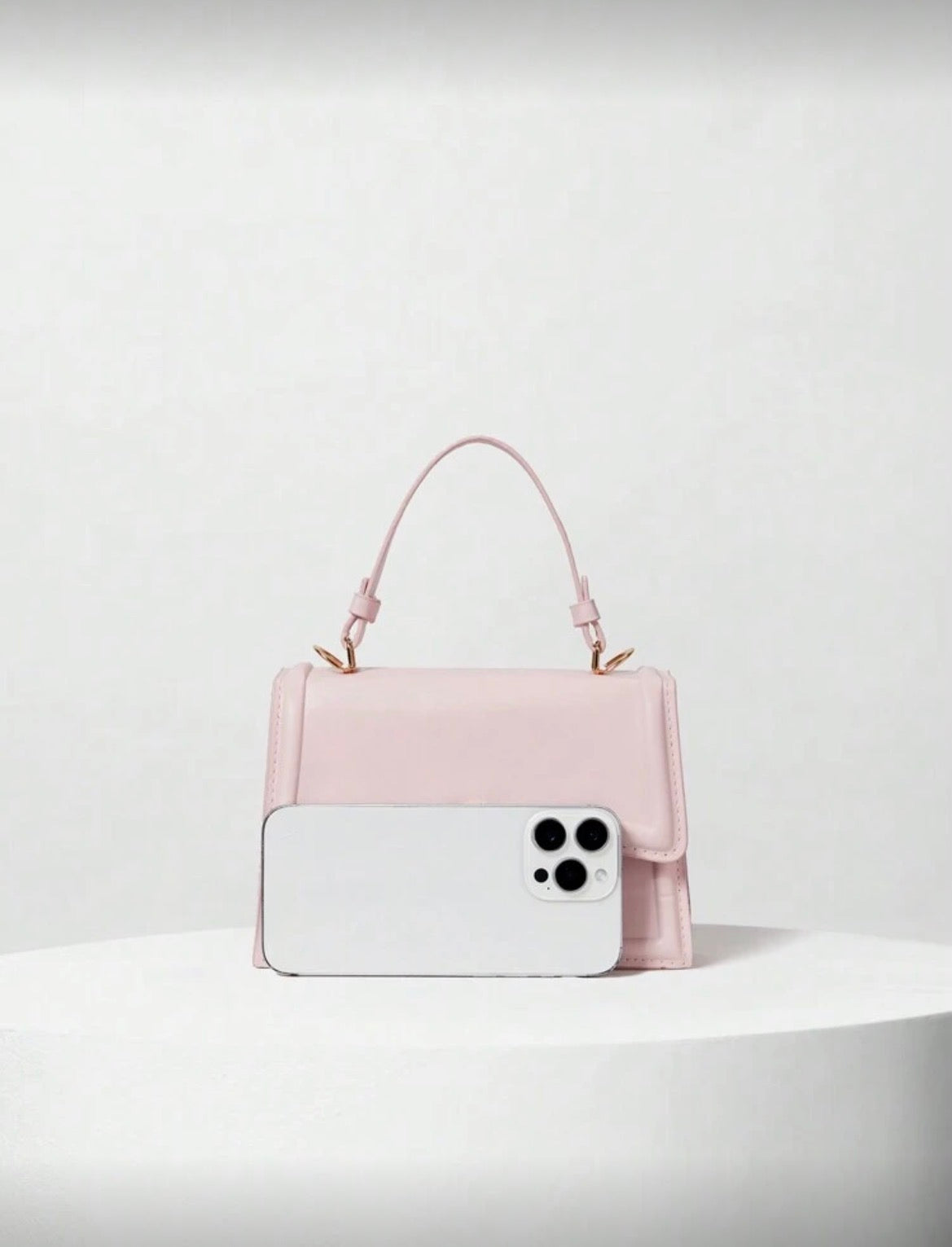 Pink gold flap bag