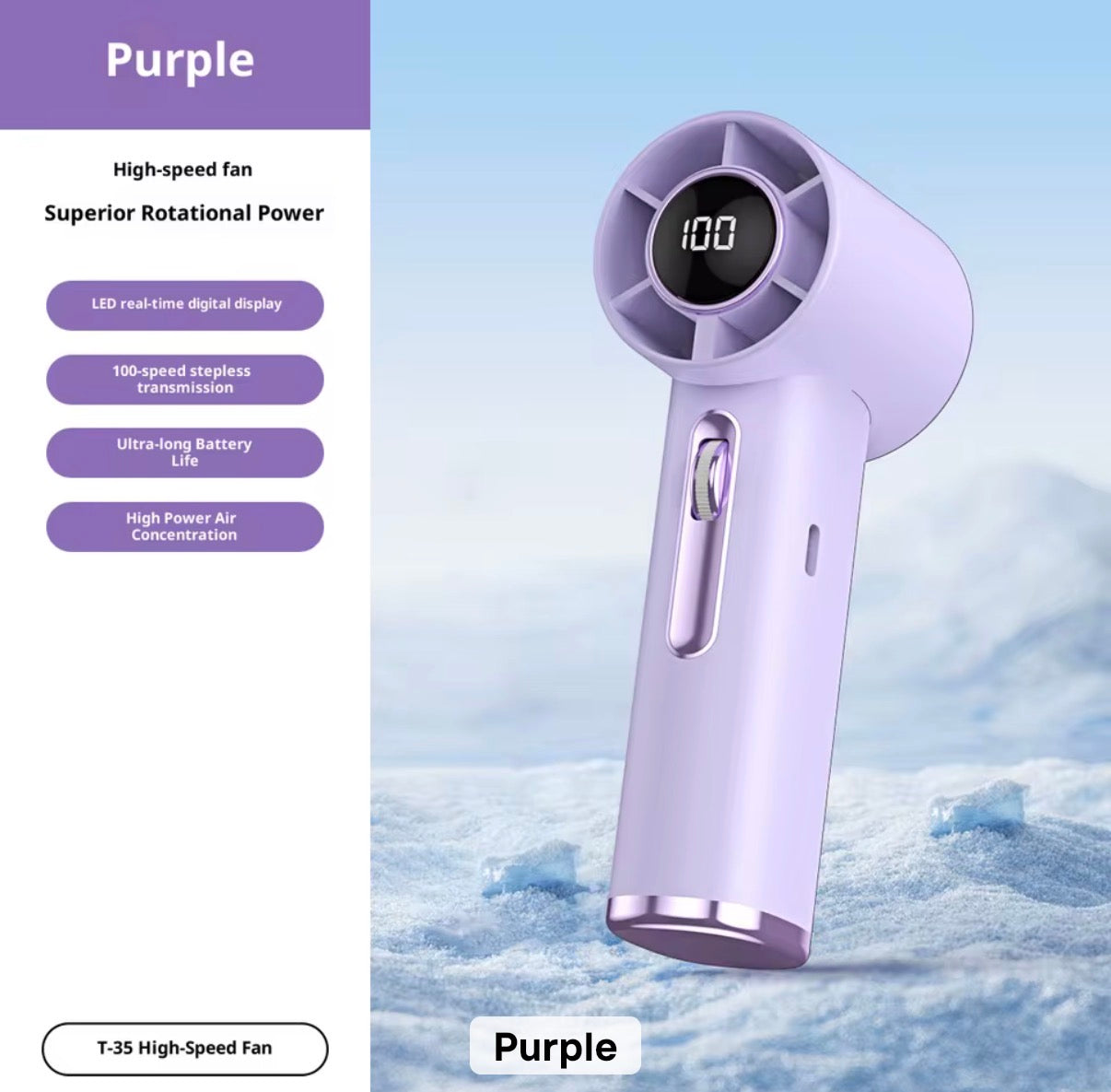 Lilac deluxe high-speed mini fan