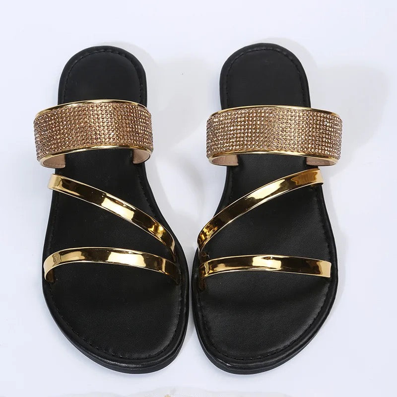 Gold glitter slide