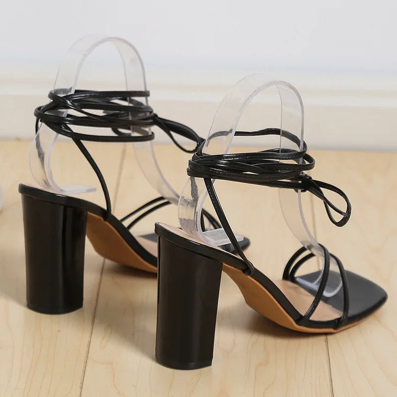 Black chunky heel