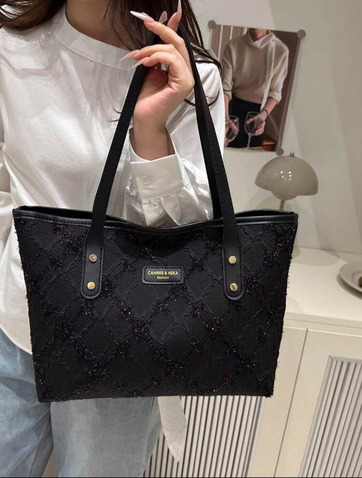 Black medium Tote Bag