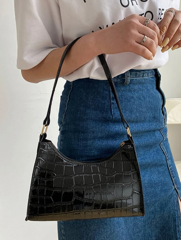 Black baguette bag