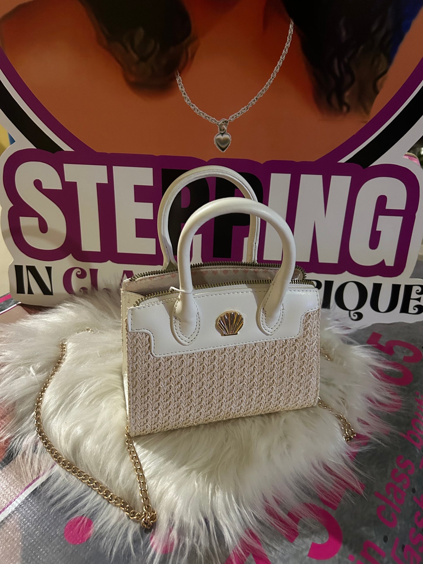 White shell mini bag