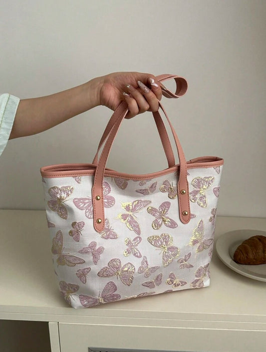 Pink Butterfly Tote Bag 🎀