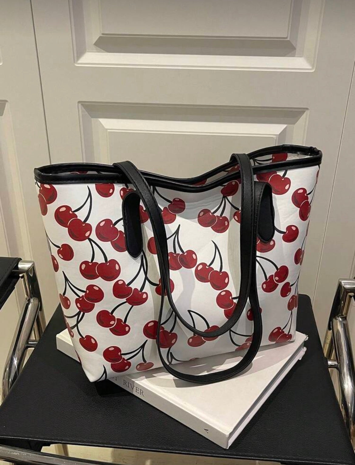 White cherry tote bag 🍒