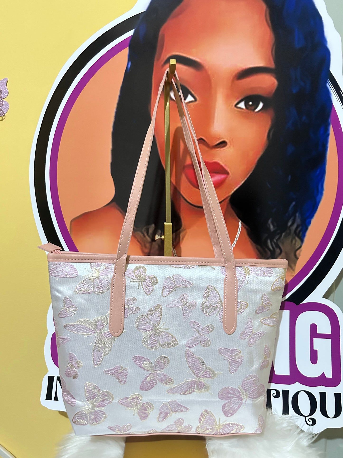 Pink Butterfly Tote Bag 🎀