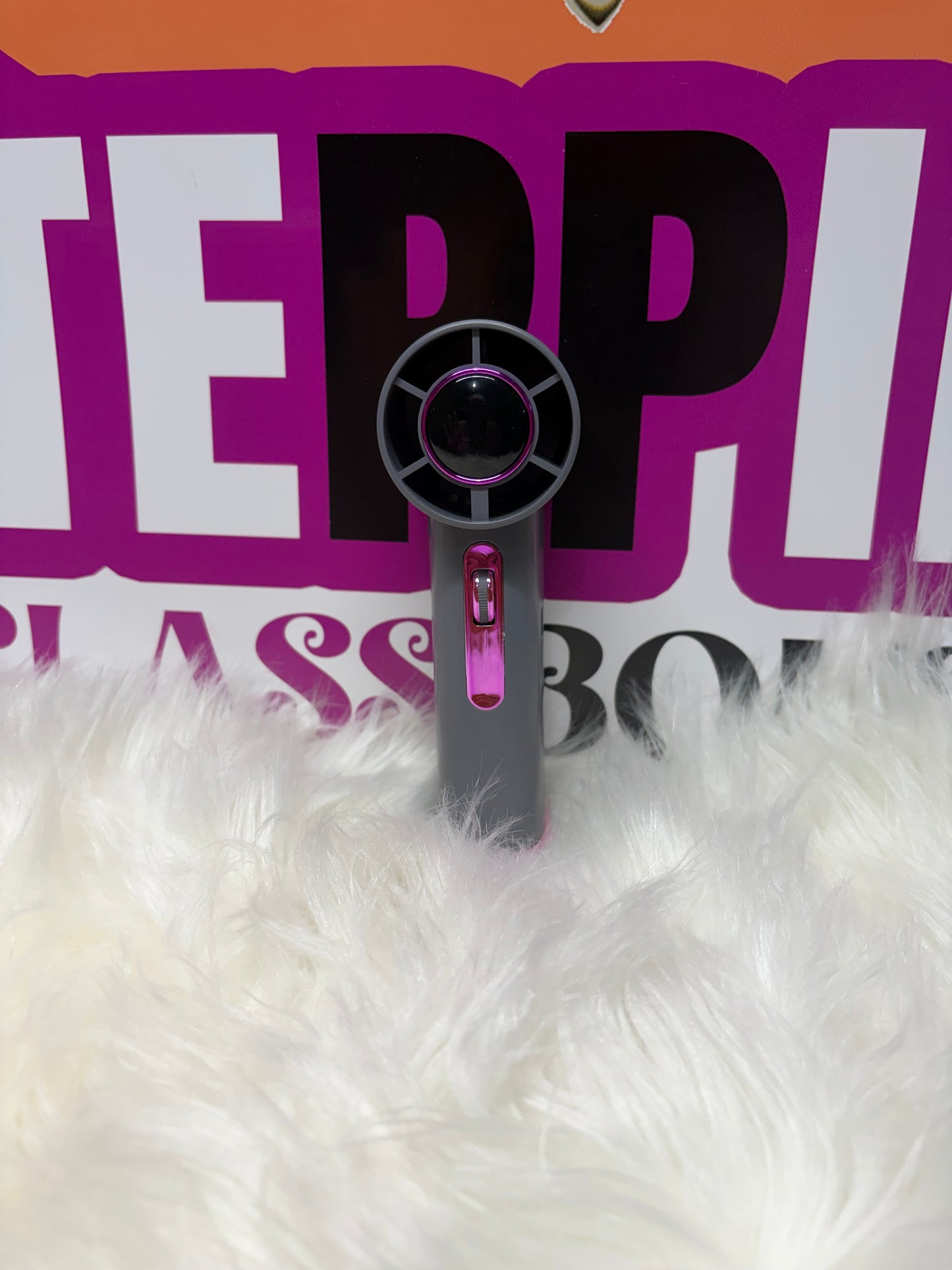 Grey and purple deluxe high-speed mini fan