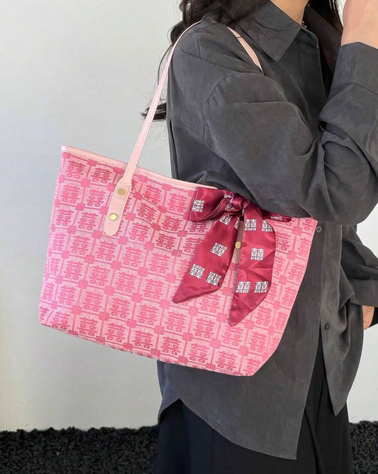 Pink tote bag