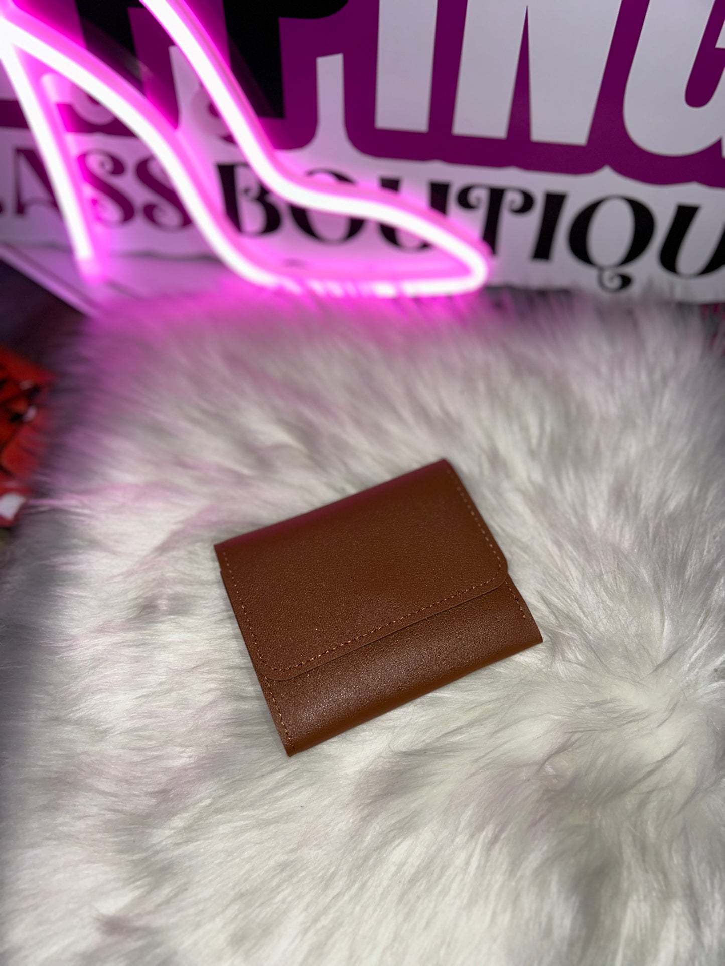 Tan mini wallet