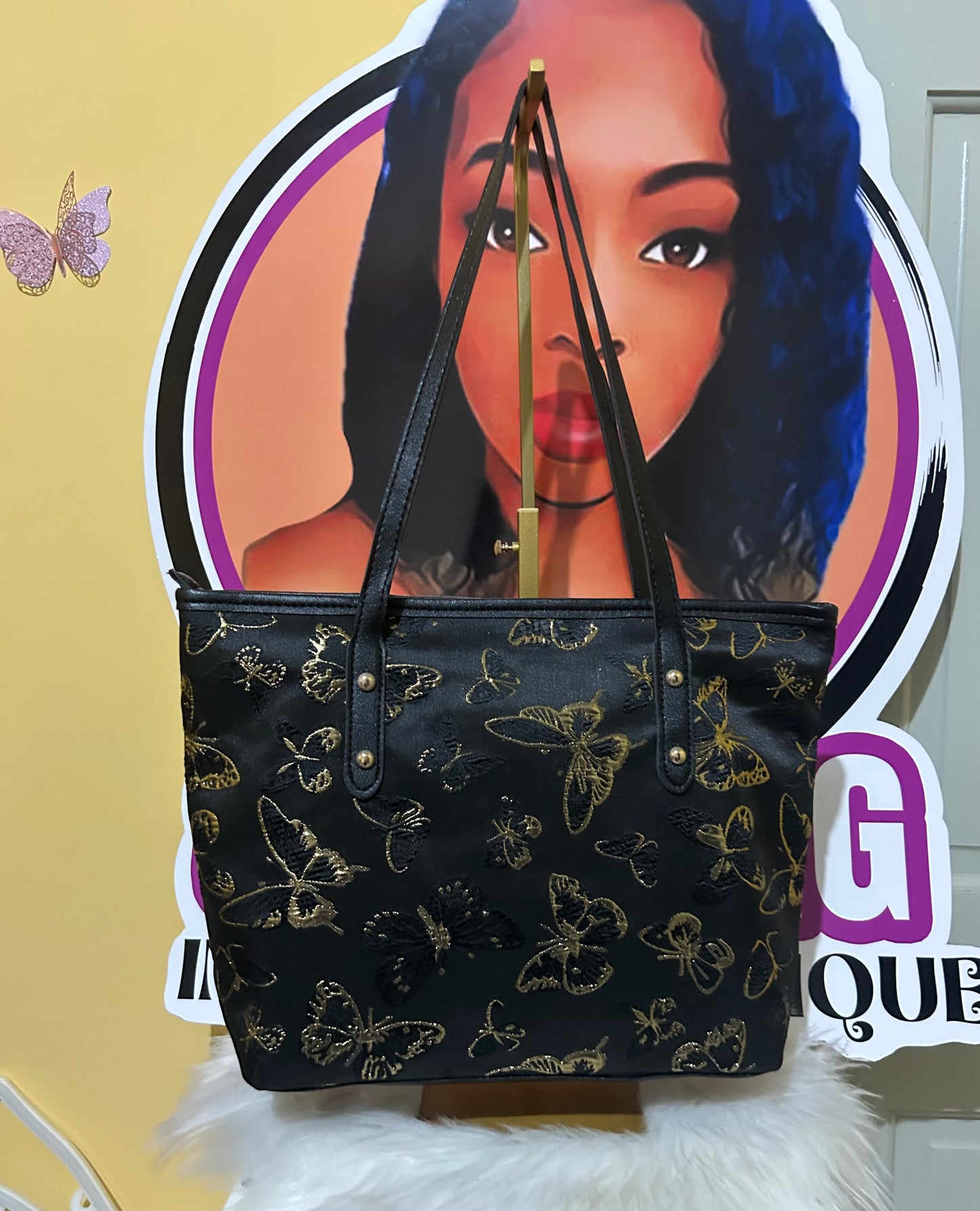 Black Butterfly Tote Bag
