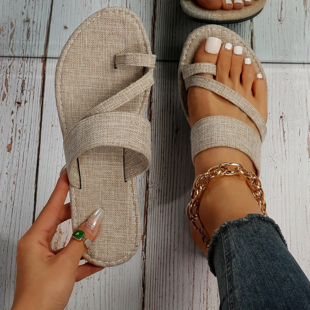 Brown push toe slide
