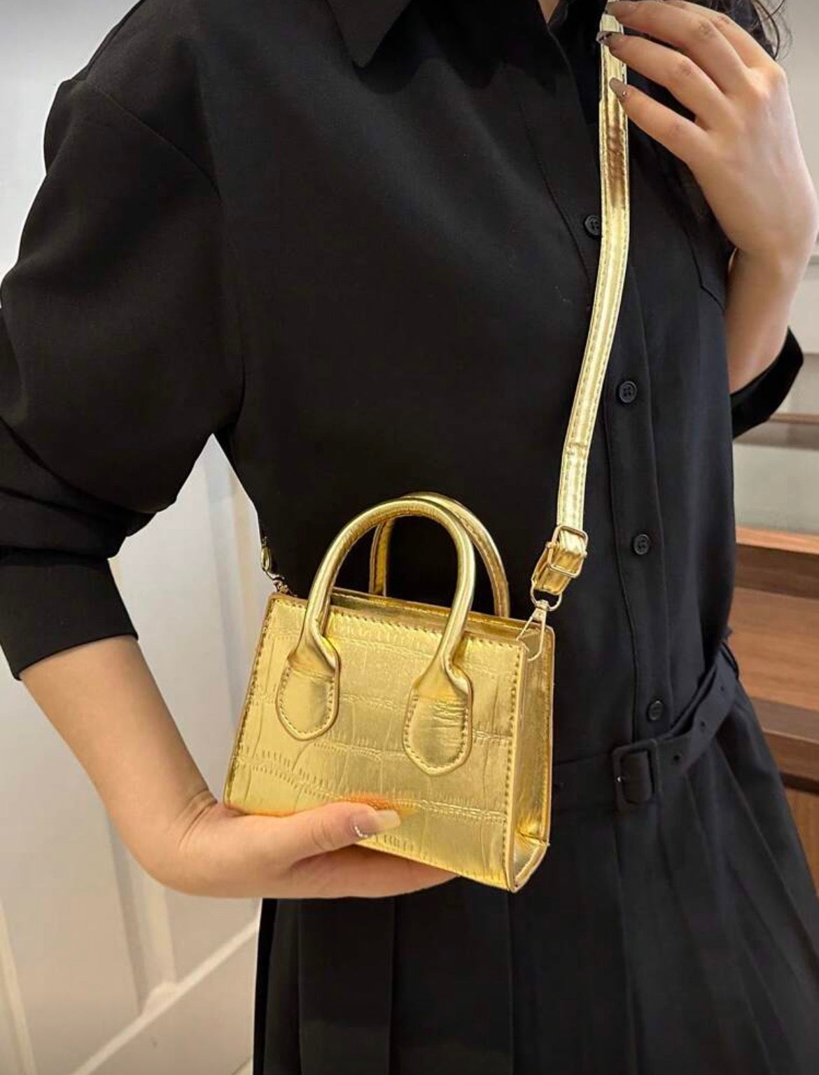 Mini gold bag