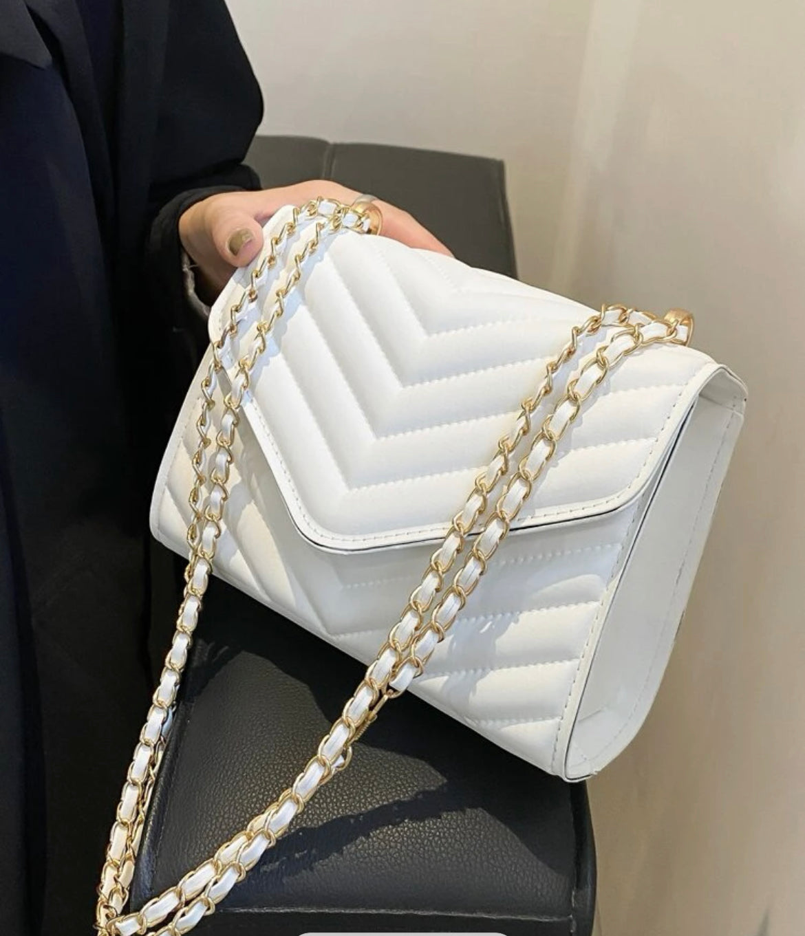 White flap bag
