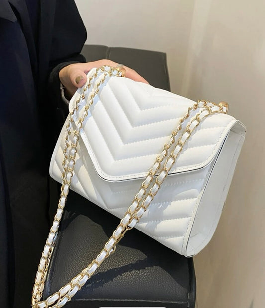 White flap bag