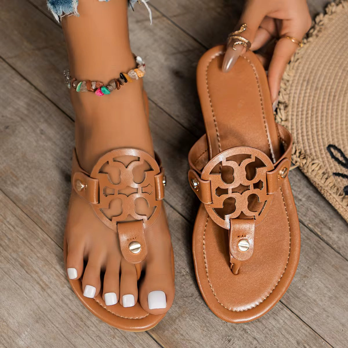Tan slides ( Tory inspired)