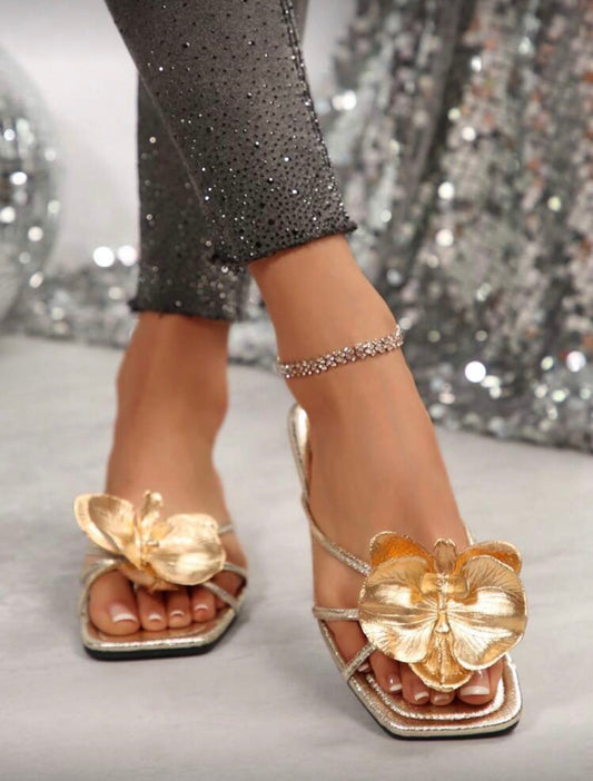 Gold flower slides