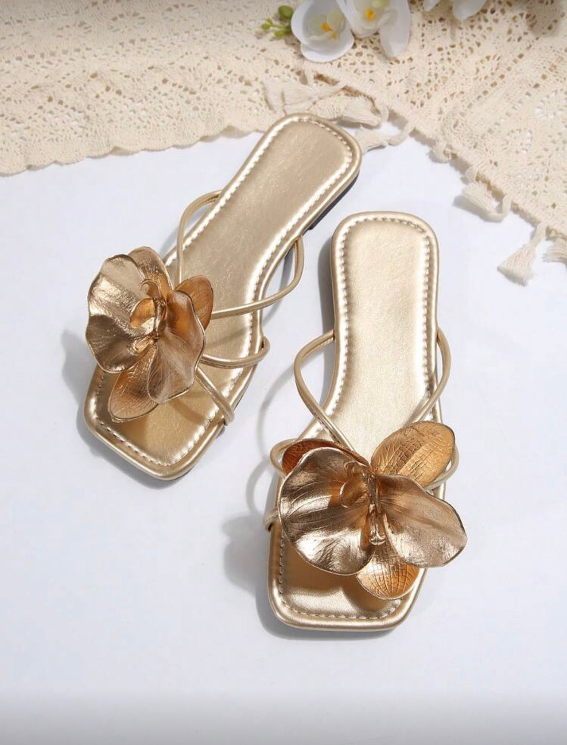 Gold flower slides