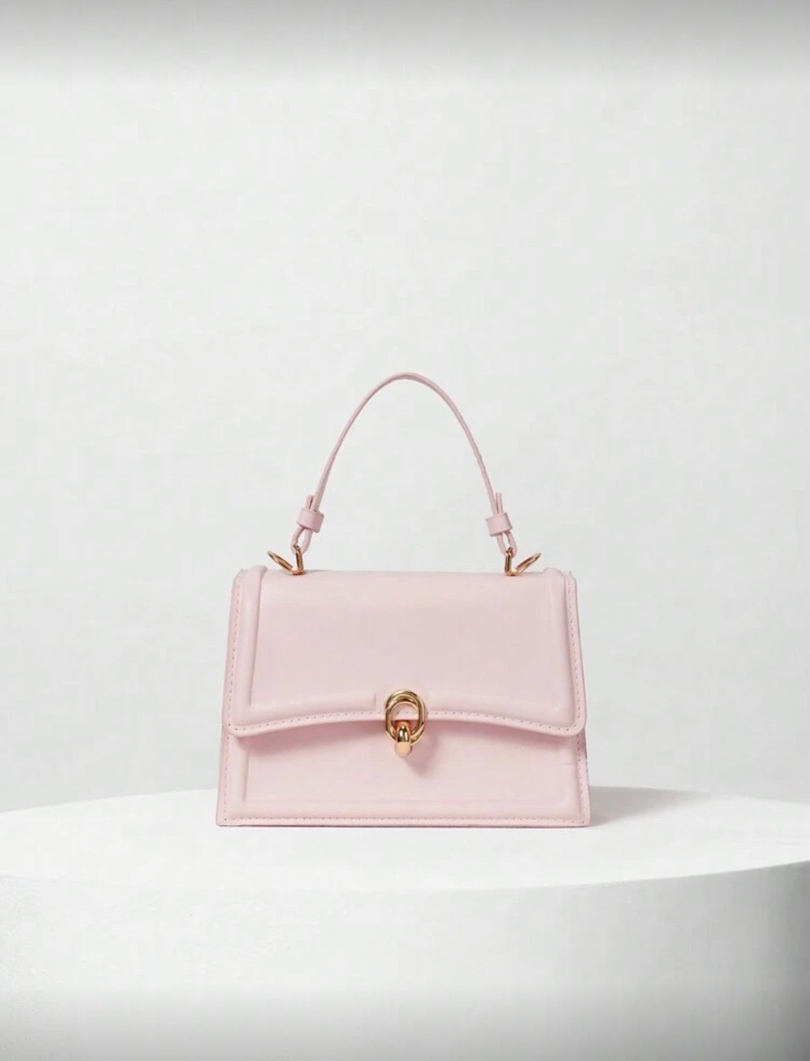 Pink gold flap bag