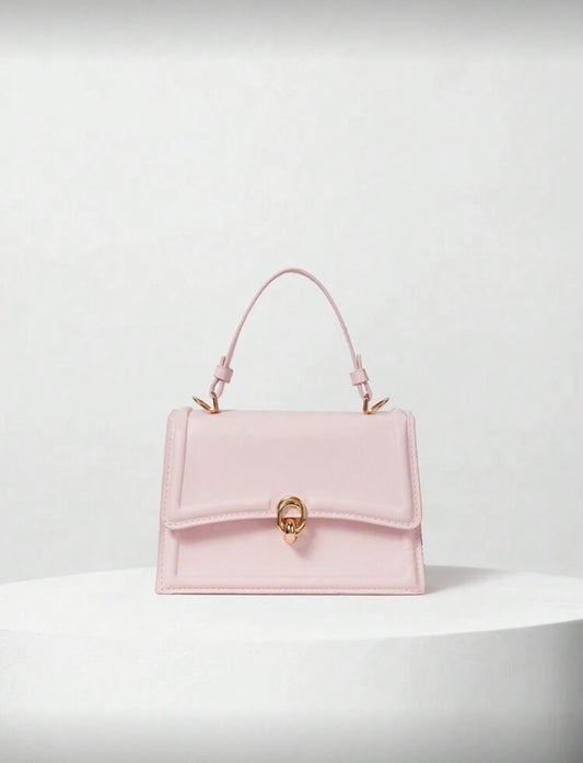 Pink gold flap bag
