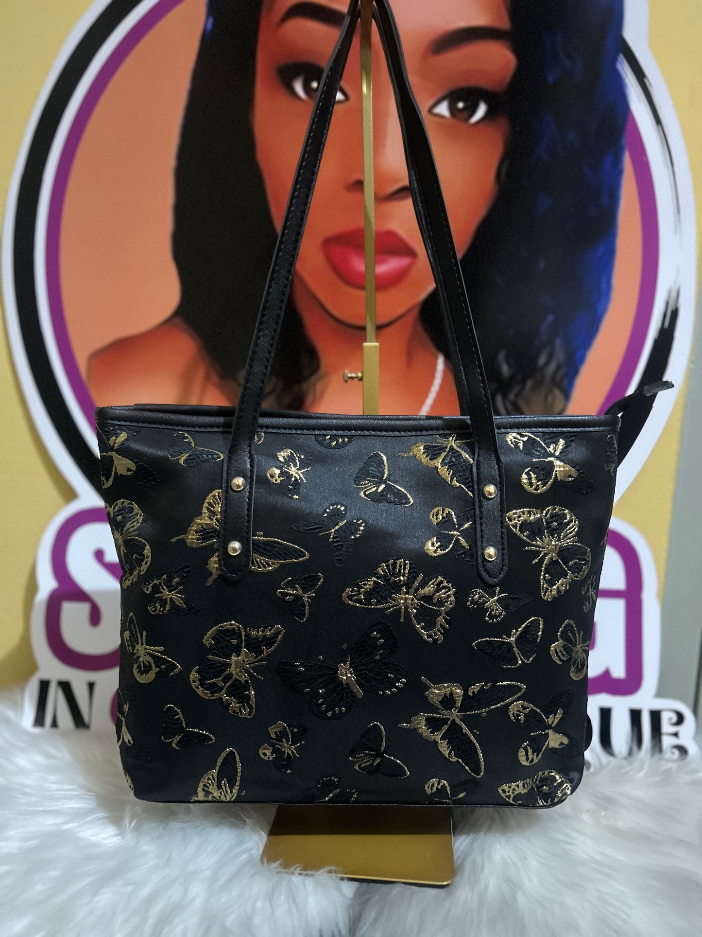 Black Butterfly Tote Bag