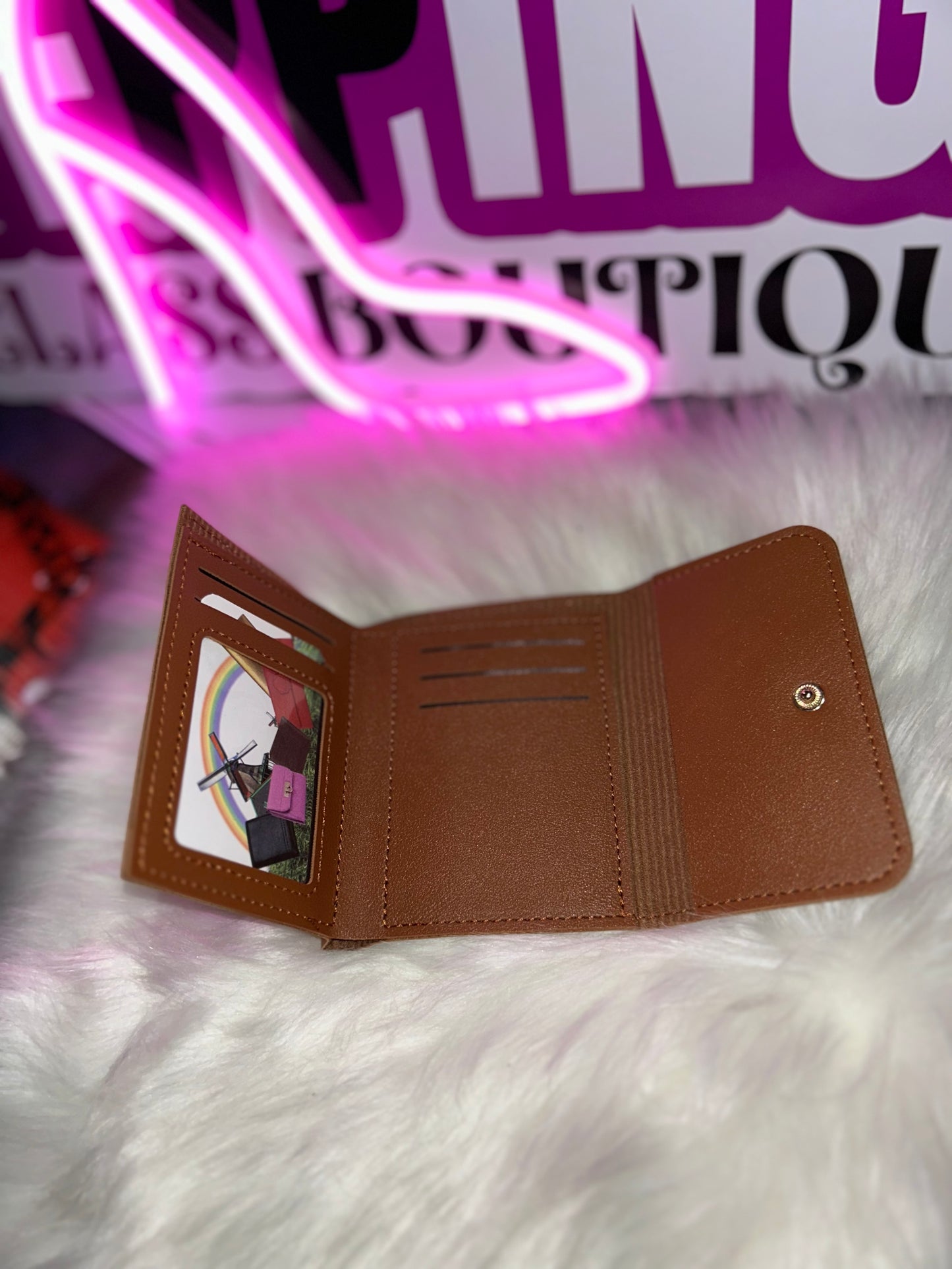 Tan mini wallet