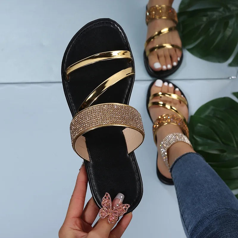 Gold glitter slide
