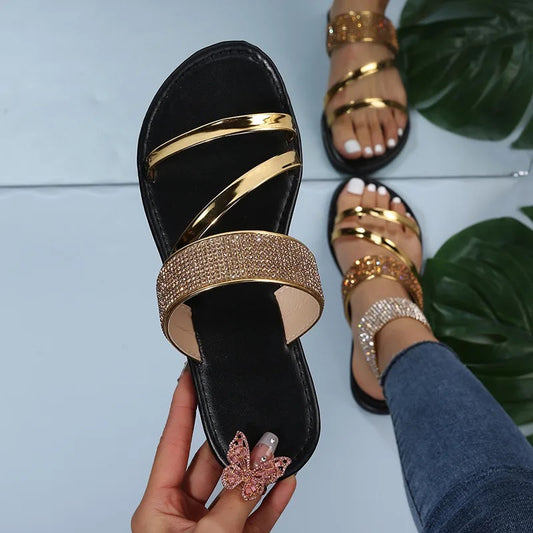 Gold glitter slide