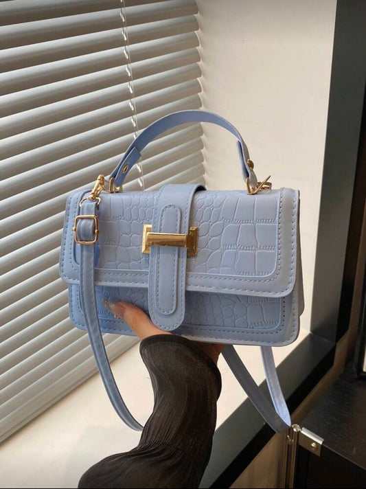 Baby blue with gold detailing bag