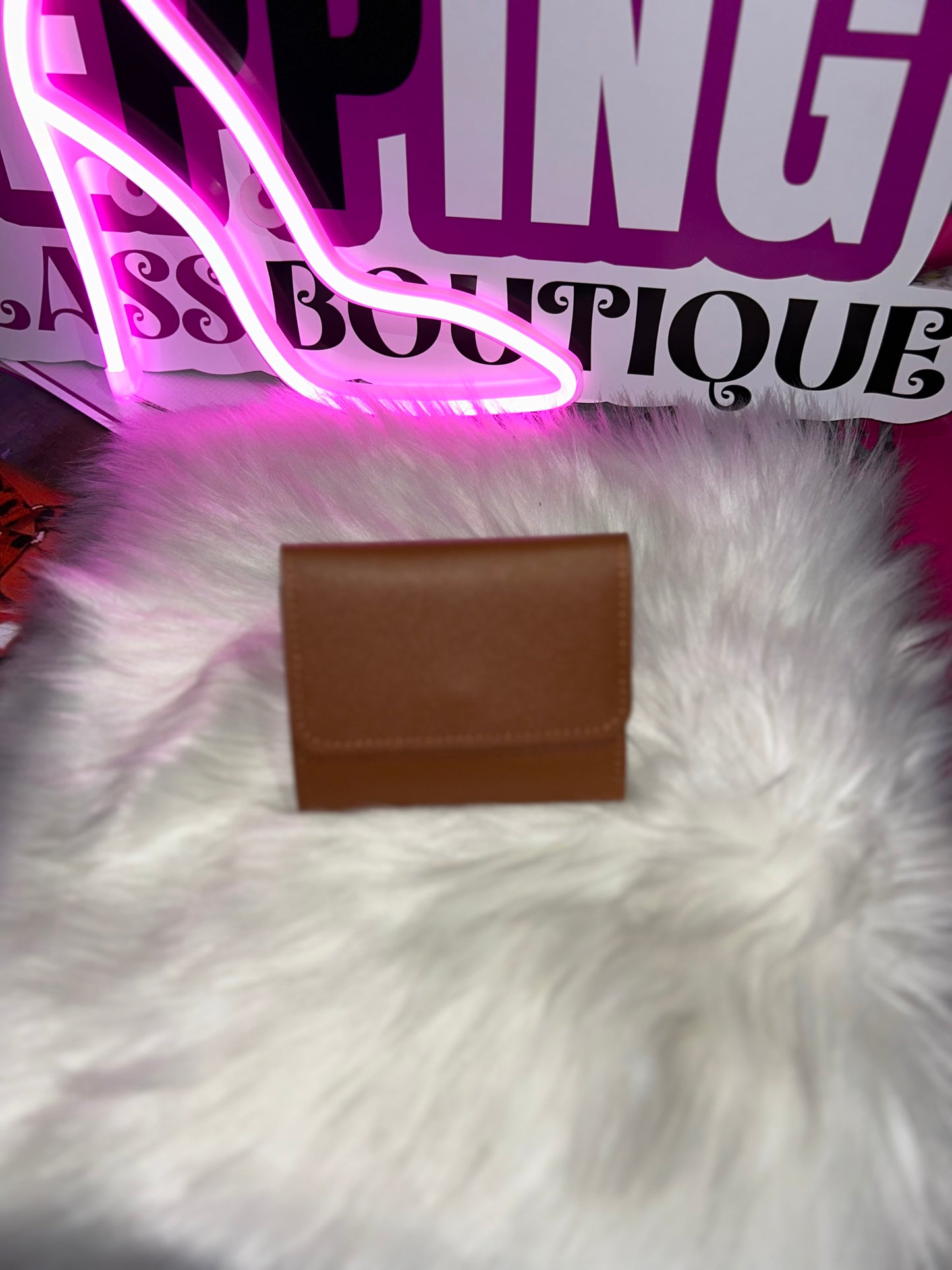 Tan mini wallet