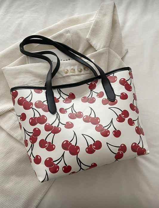 White cherry tote bag 🍒