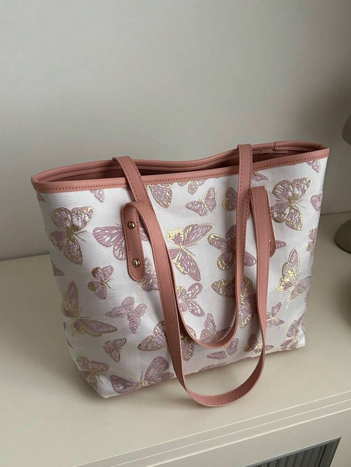 Pink Butterfly Tote Bag 🎀