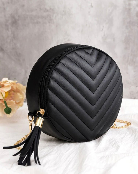 Quilted Chain Circle Bag